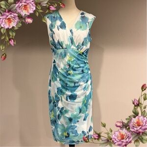 DRESSBARN floral sheath knee length dress